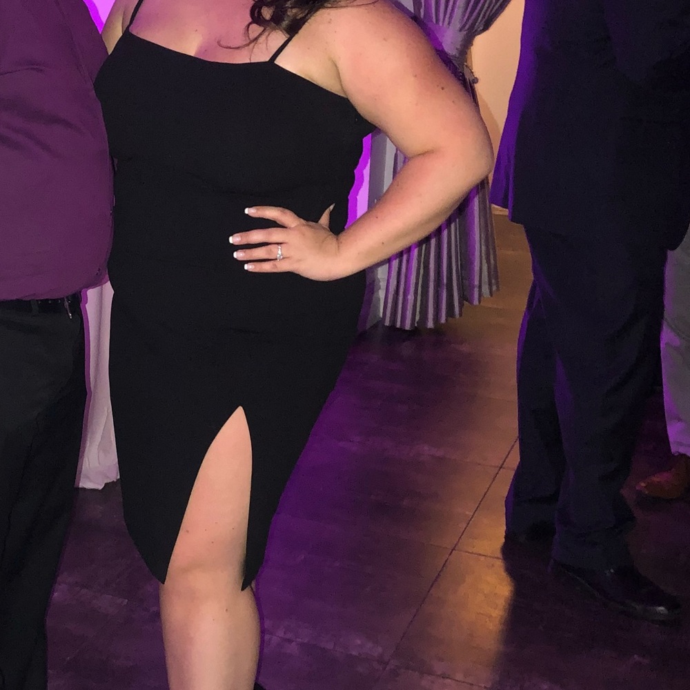 Express black dress with slit